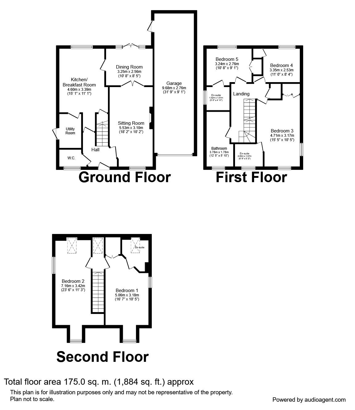 Floorplan of 5 bedroom Detached House for sale, Saxby Close, Barnham, West Sussex, PO22