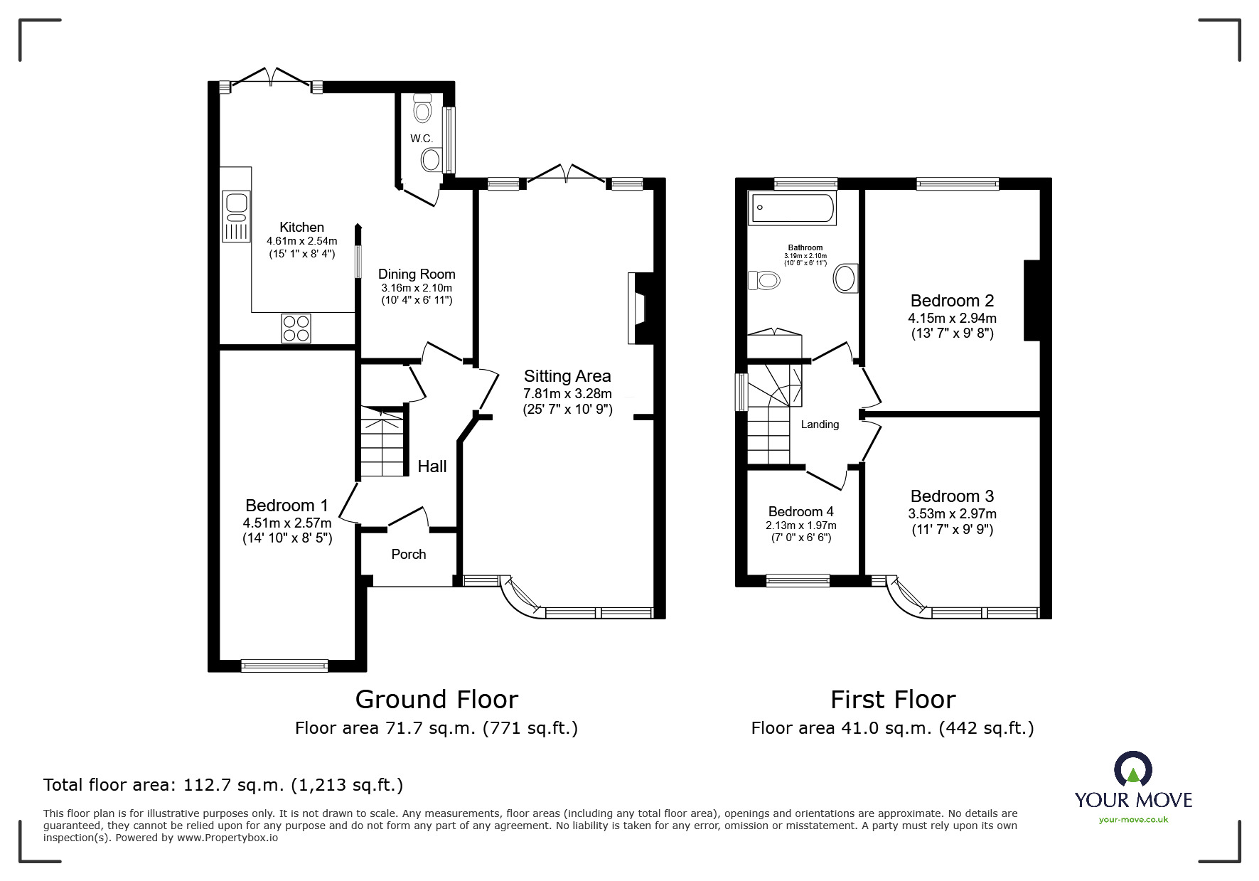 Floorplan of 4 bedroom Semi Detached House for sale, Merrion Avenue, Bognor Regis, West Sussex, PO22