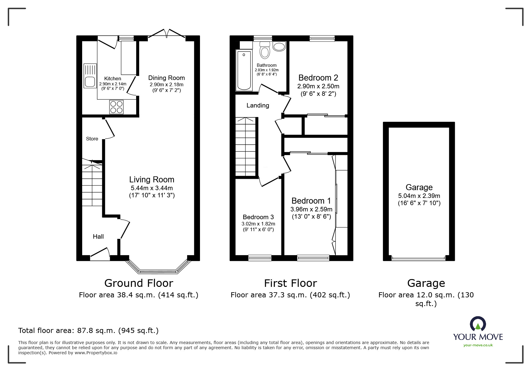 Floorplan of 3 bedroom Semi Detached House for sale, Bronze Close, Bognor Regis, West Sussex, PO22