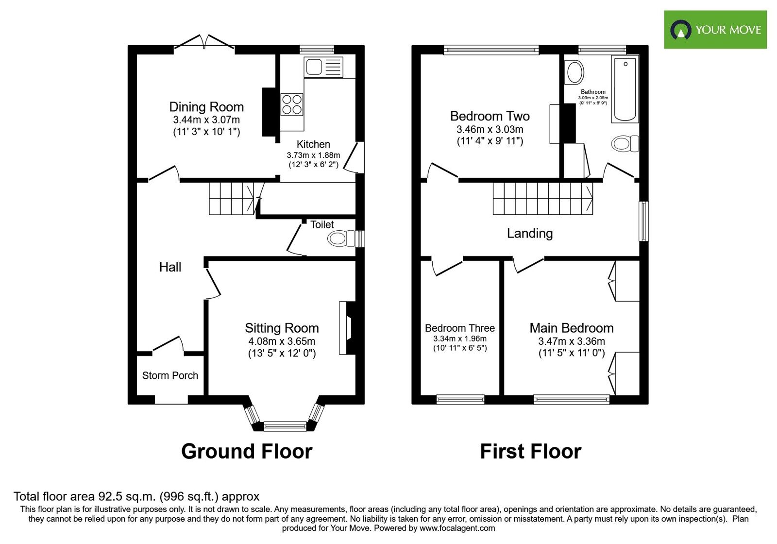 Floorplan of 3 bedroom Semi Detached House for sale, Chichester Road, Bognor Regis, West Sussex, PO21