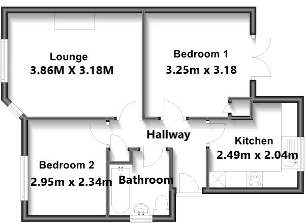 Floorplan of 2 bedroom Flat for sale, Highfield Gardens, Bognor Regis, West Sussex, PO22