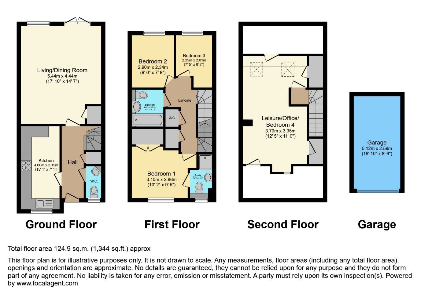 Floorplan of 4 bedroom End Terrace House for sale, Hunnisett Close, Selsey, West Sussex, PO20