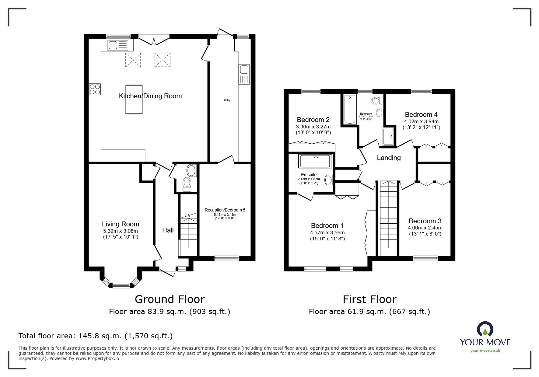 Floorplan of 4 bedroom Detached House for sale, Stanhorn Grove, Felpham, West Sussex, PO22