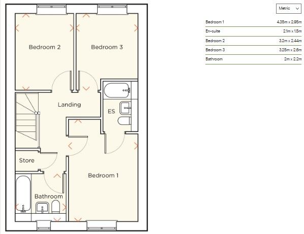 Floorplan of 3 bedroom Semi Detached House for sale, William Luker Place, North Bersted, PO22