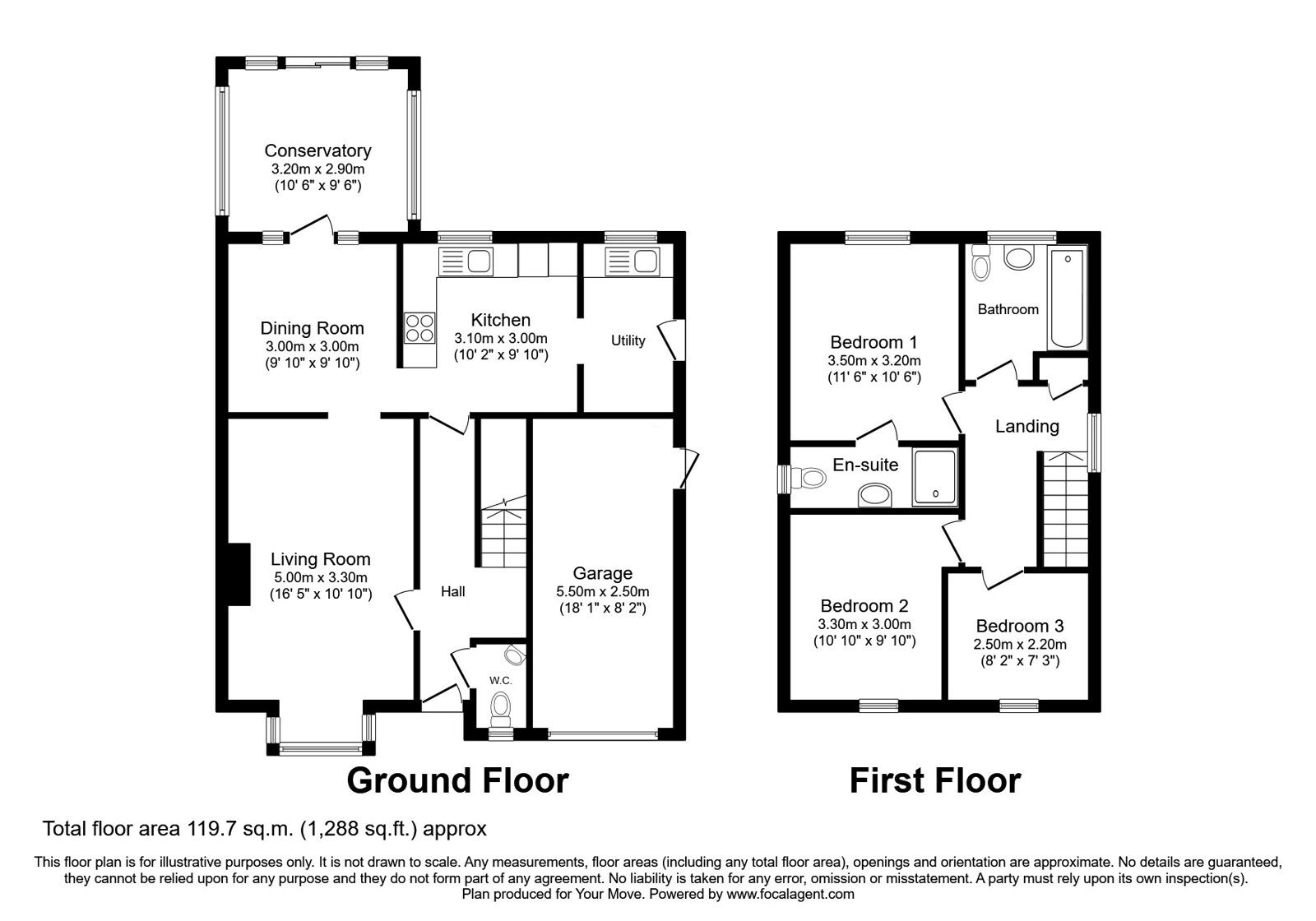 Floorplan of 3 bedroom Semi Detached House for sale, Goldcrest Avenue, Wick, West Sussex, BN17