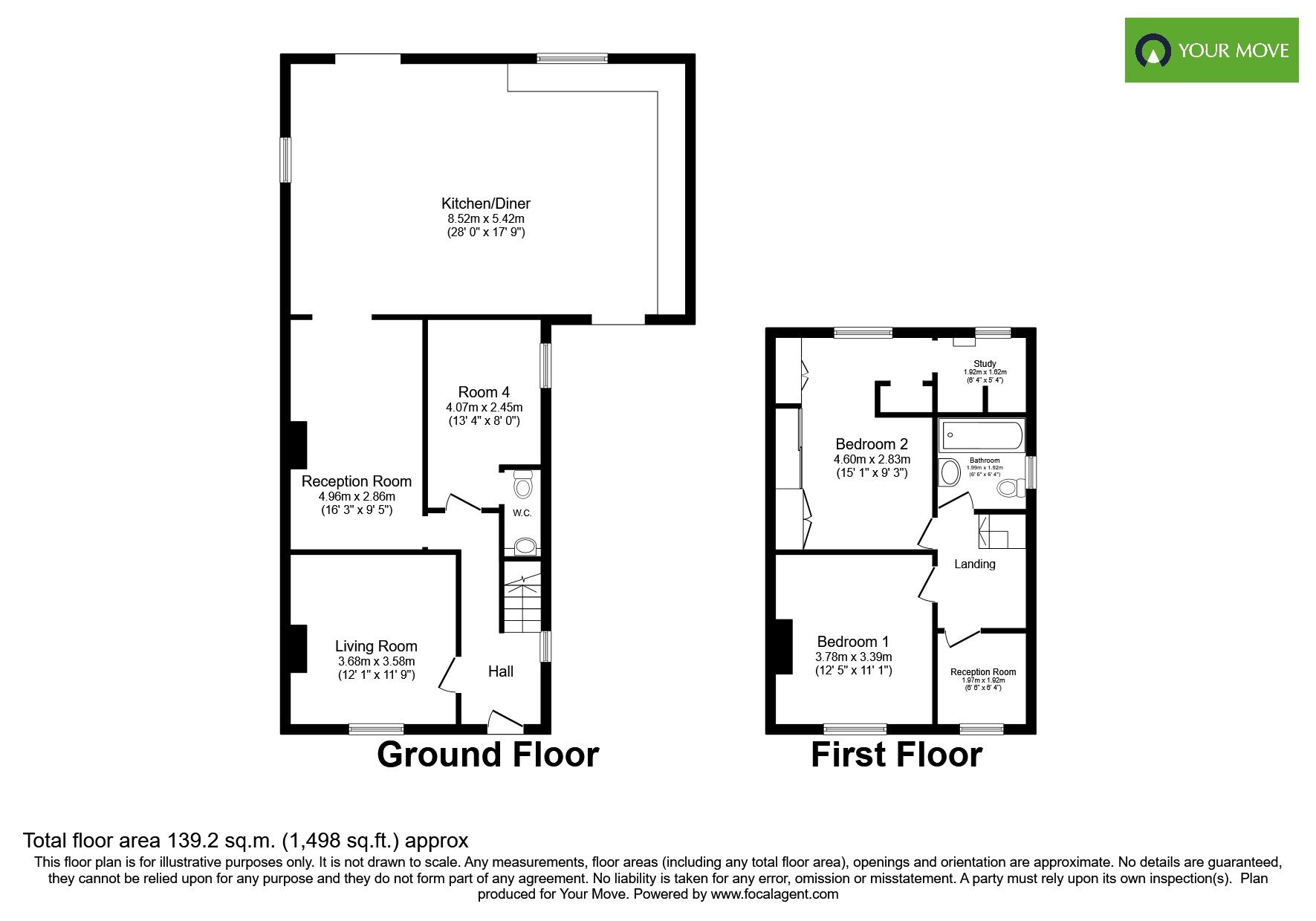 Floorplan of 4 bedroom Semi Detached House for sale, Sherwood Road, Bognor Regis, West Sussex, PO22