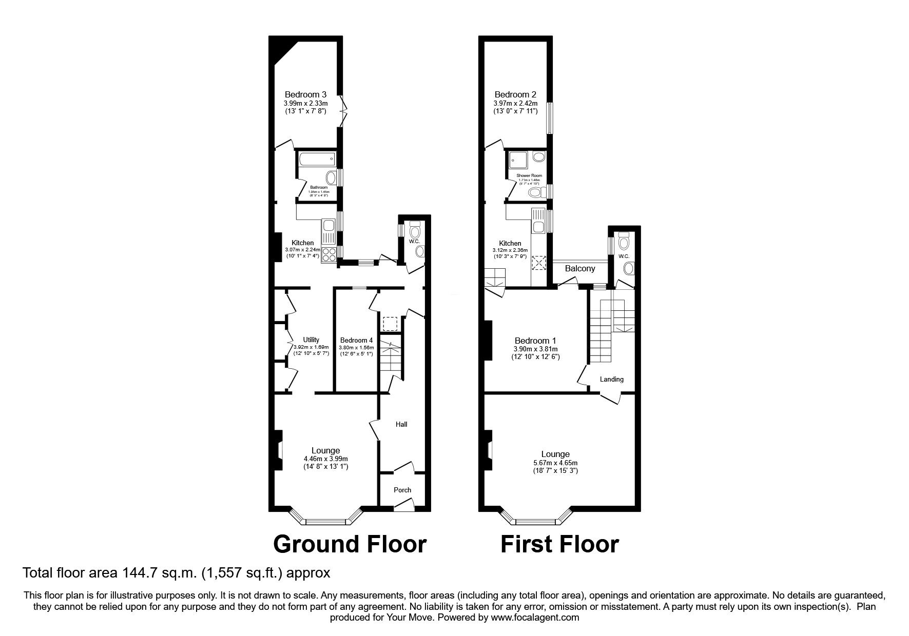 Floorplan of 4 bedroom Mid Terrace House for sale, The Steyne, Bognor Regis, West Sussex, PO21