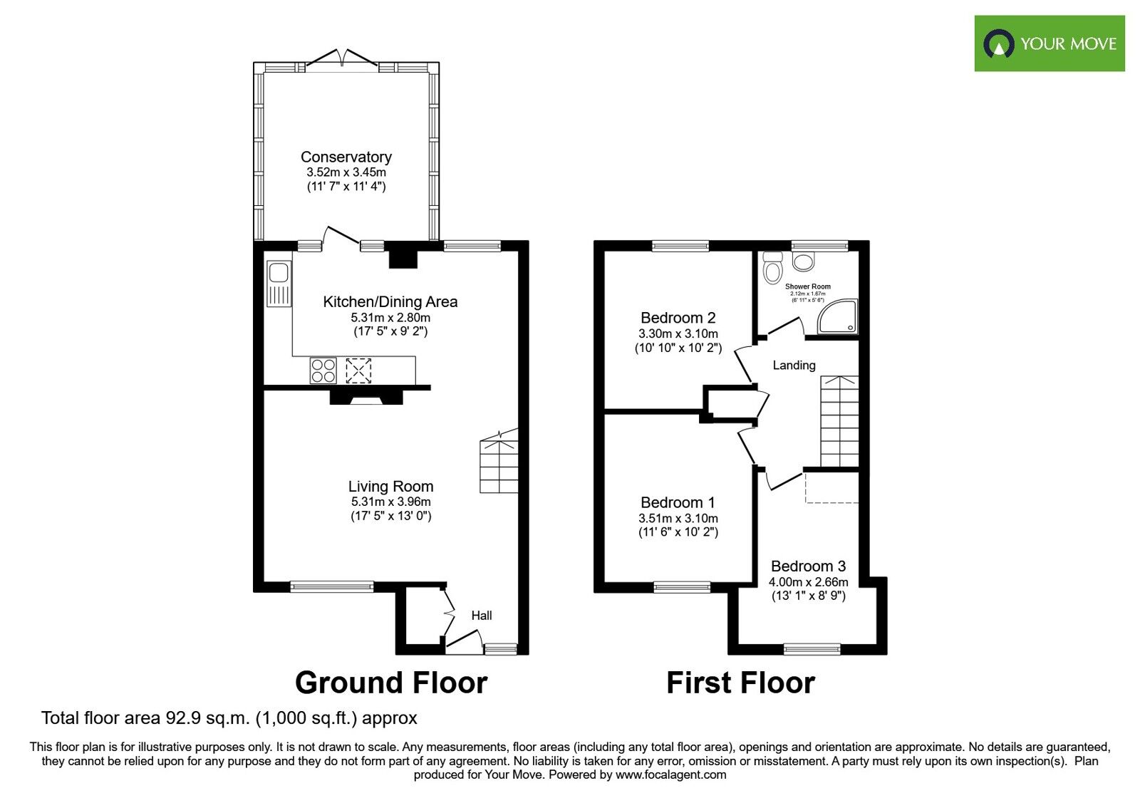 Floorplan of 3 bedroom End Terrace House for sale, Kings Drive, Bognor Regis, West Sussex, PO21