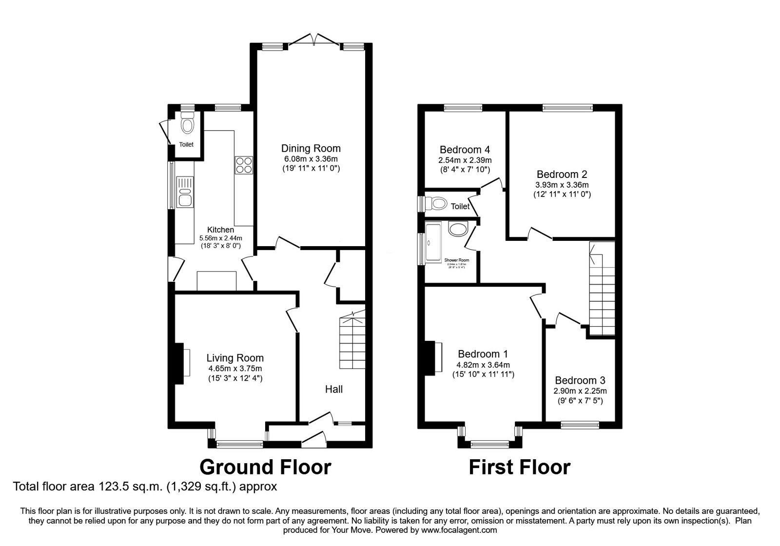 Floorplan of 4 bedroom Semi Detached House for sale, Southdown Road, Bognor Regis, West Sussex, PO21