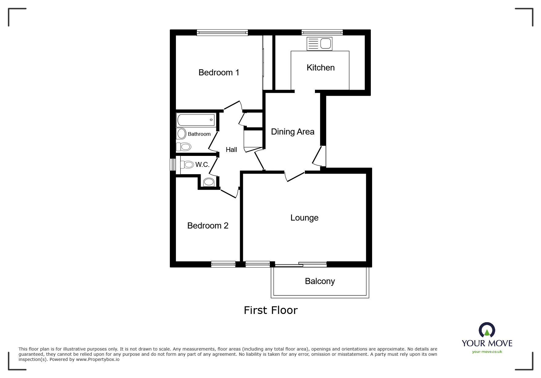 Floorplan of 2 bedroom Flat for sale, The Steyne, Bognor Regis, West Sussex, PO21