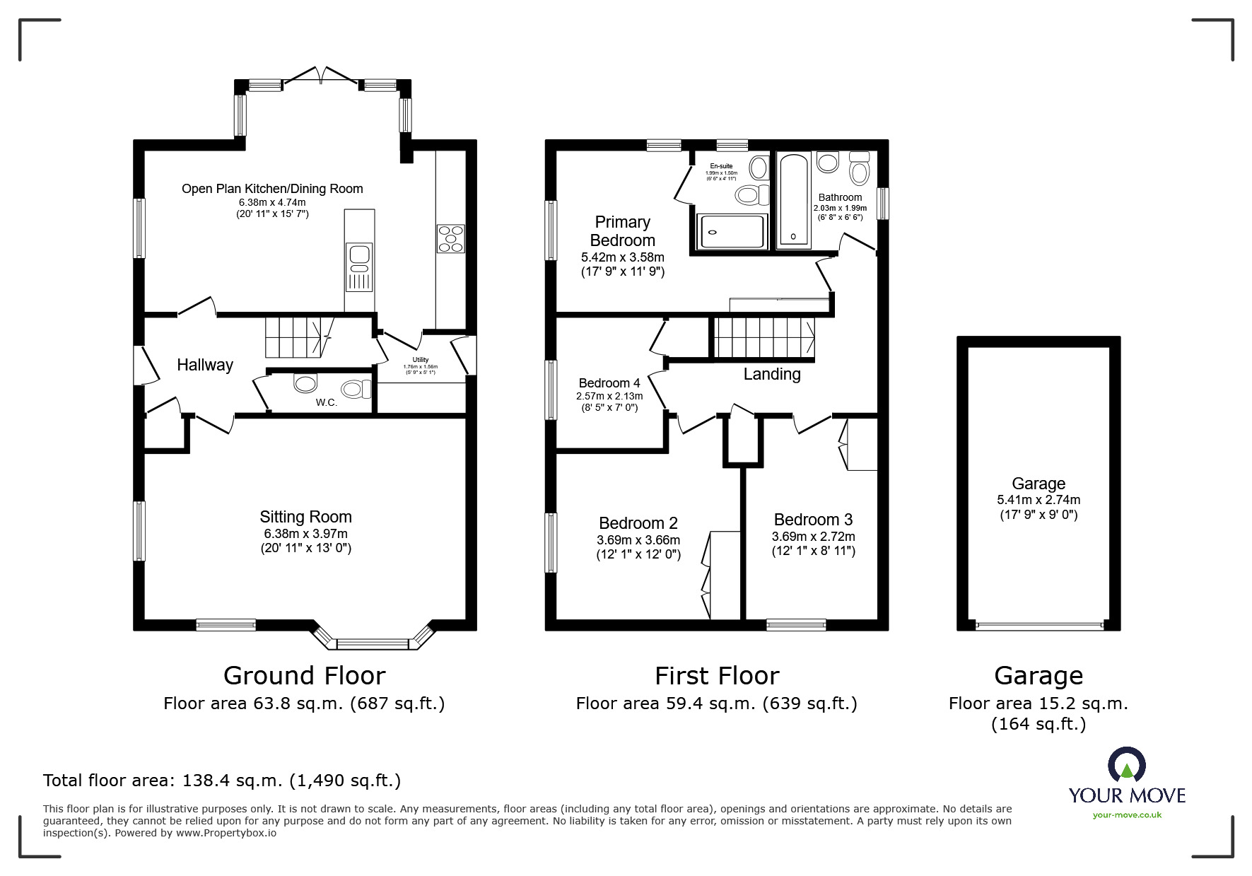 Floorplan of 4 bedroom Detached House for sale, Bridger Close, Felpham, West Sussex, PO22