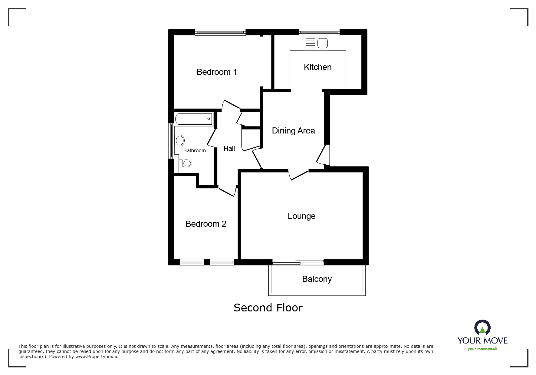 Floorplan of 2 bedroom Flat for sale, The Steyne, Bognor Regis, West Sussex, PO21
