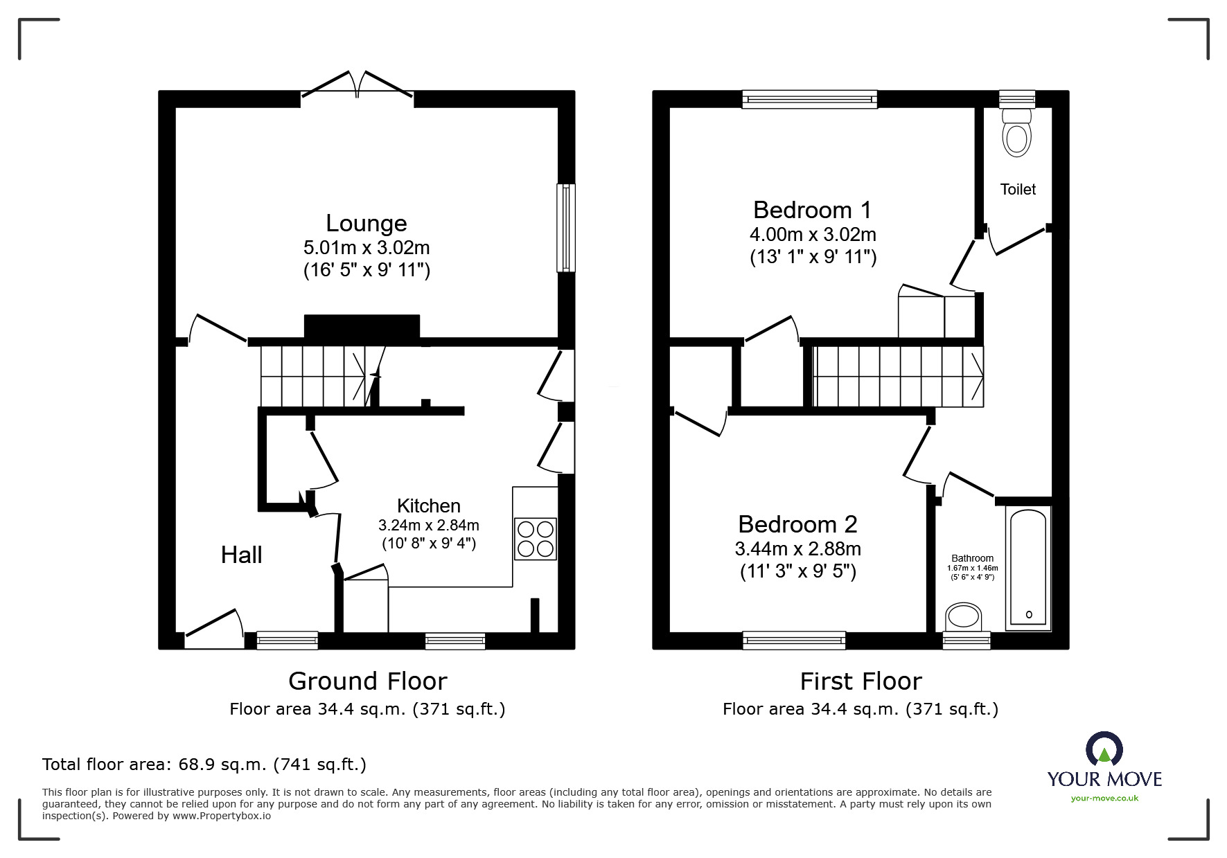 Floorplan of 2 bedroom Mid Terrace House to rent, Corbishley Road, Bognor Regis, West Sussex, PO22