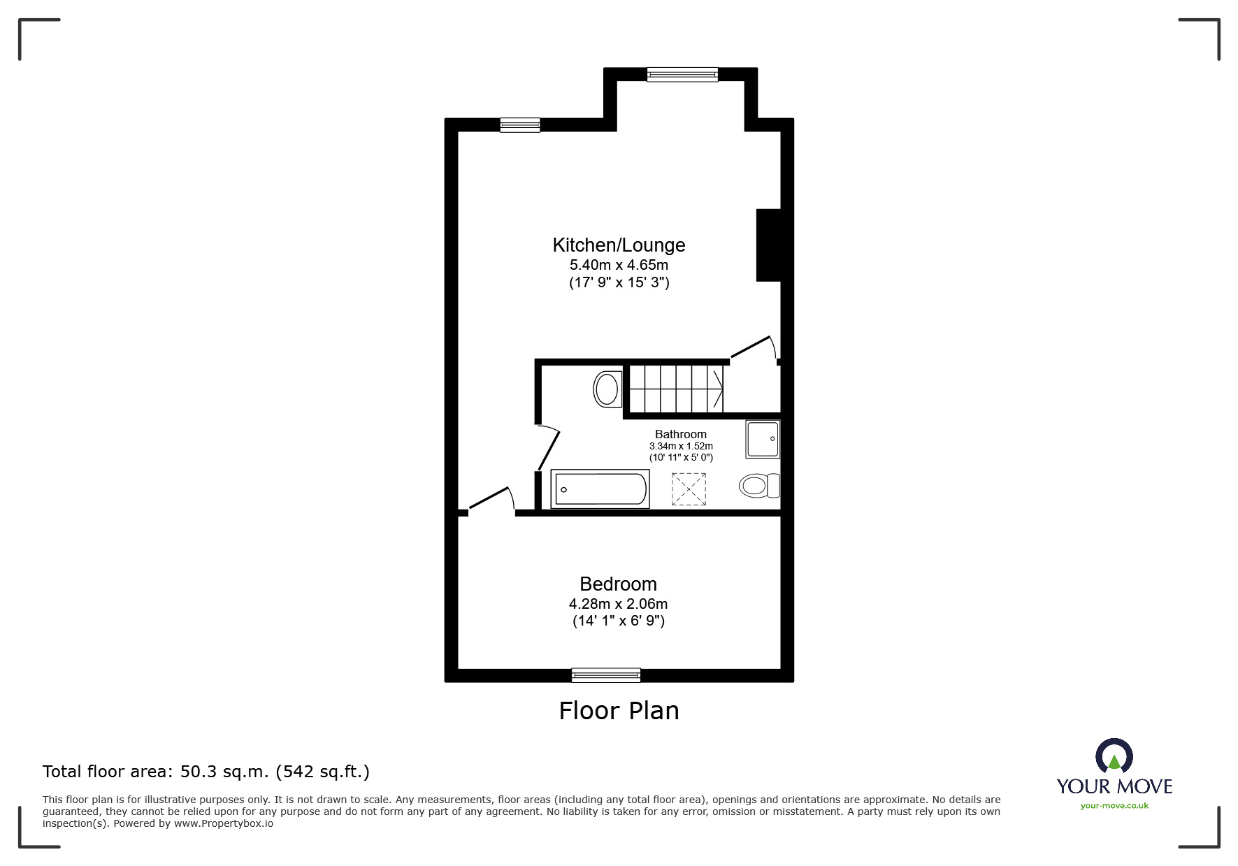 Floorplan of 1 bedroom Flat for sale, Wood Street, Bognor Regis, West Sussex, PO21