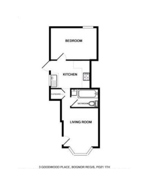 Floorplan of 1 bedroom Flat for sale, Goodwood Place West Street, Bognor Regis, West Sussex, PO21