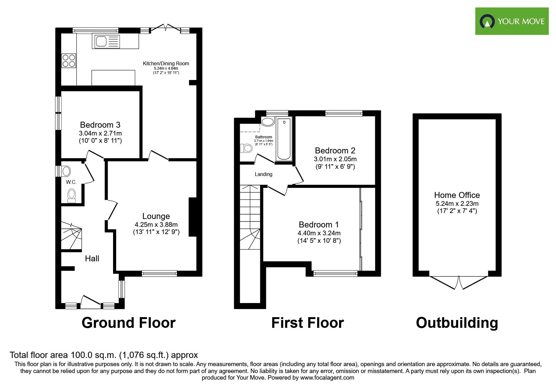 Floorplan of 3 bedroom Semi Detached House for sale, Mayfield Close, Bognor Regis, West Sussex, PO21