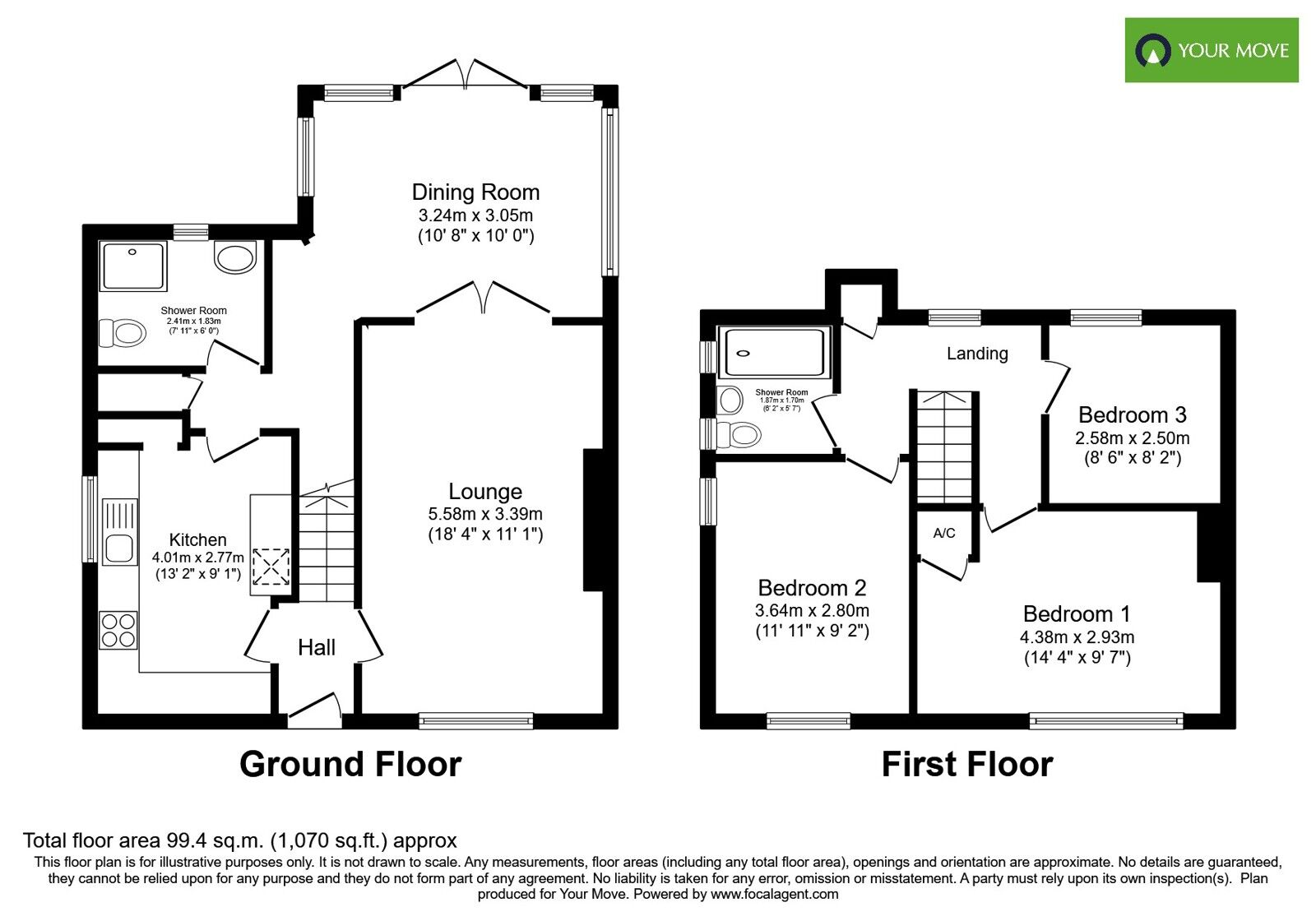 Floorplan of 3 bedroom Semi Detached House for sale, Whiteways, Bognor Regis, West Sussex, PO22