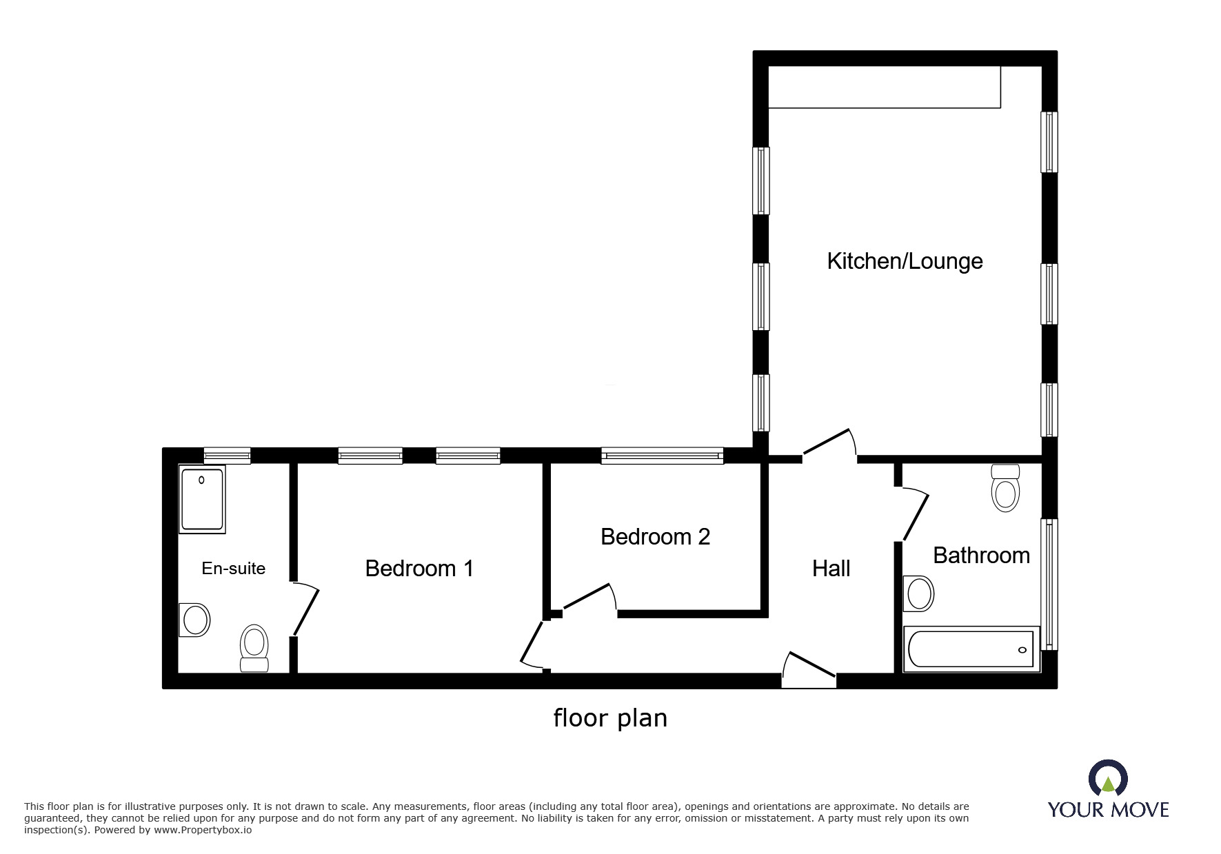 Floorplan of 2 bedroom Flat to rent, Neville Duke Way, Tangmere, West Sussex, PO20