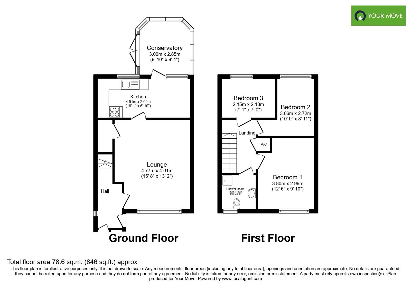 Floorplan of 3 bedroom Mid Terrace House for sale, Holland Close, Bognor Regis, PO21