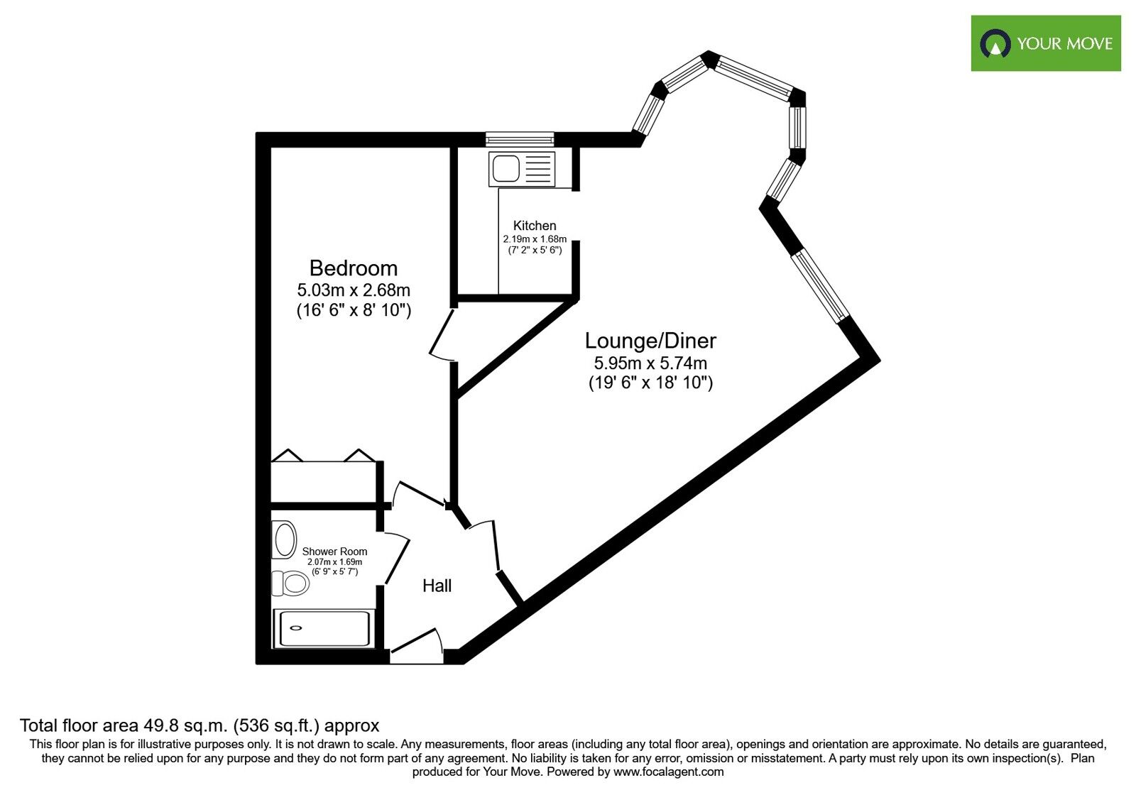 Floorplan of 1 bedroom Flat for sale, West Street, Bognor Regis, West Sussex, PO21
