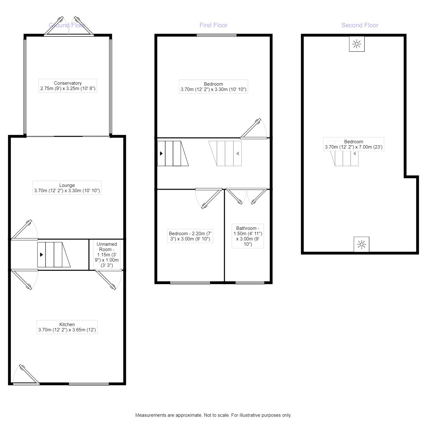 Floorplan of 3 bedroom Mid Terrace House to rent, Chesterfield Road, Matlock, Derbyshire, DE4
