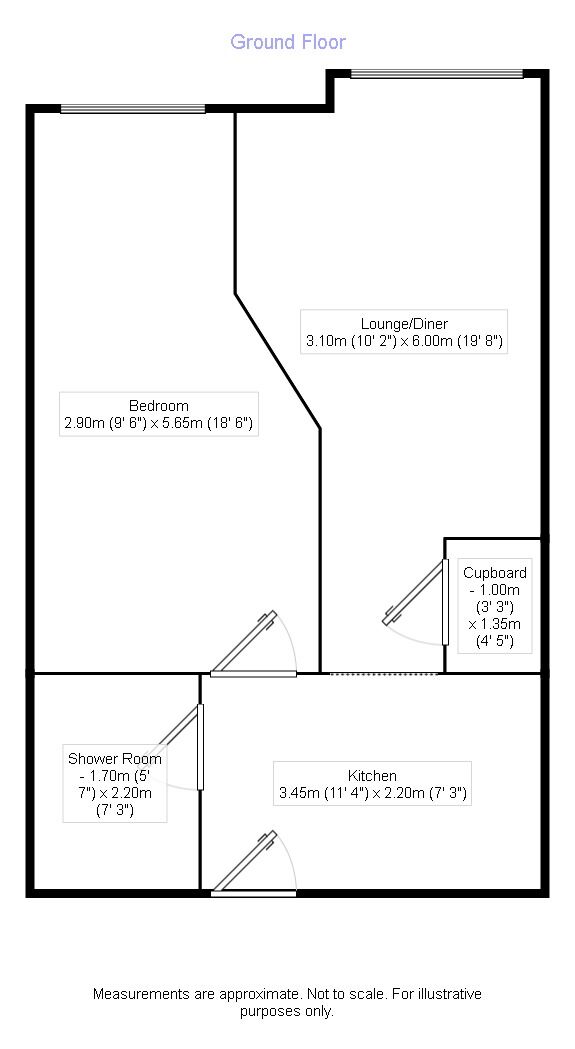 Floorplan of 1 bedroom  Flat for sale, Lady Well Views Springwood Gardens, Derbyshire, DE56