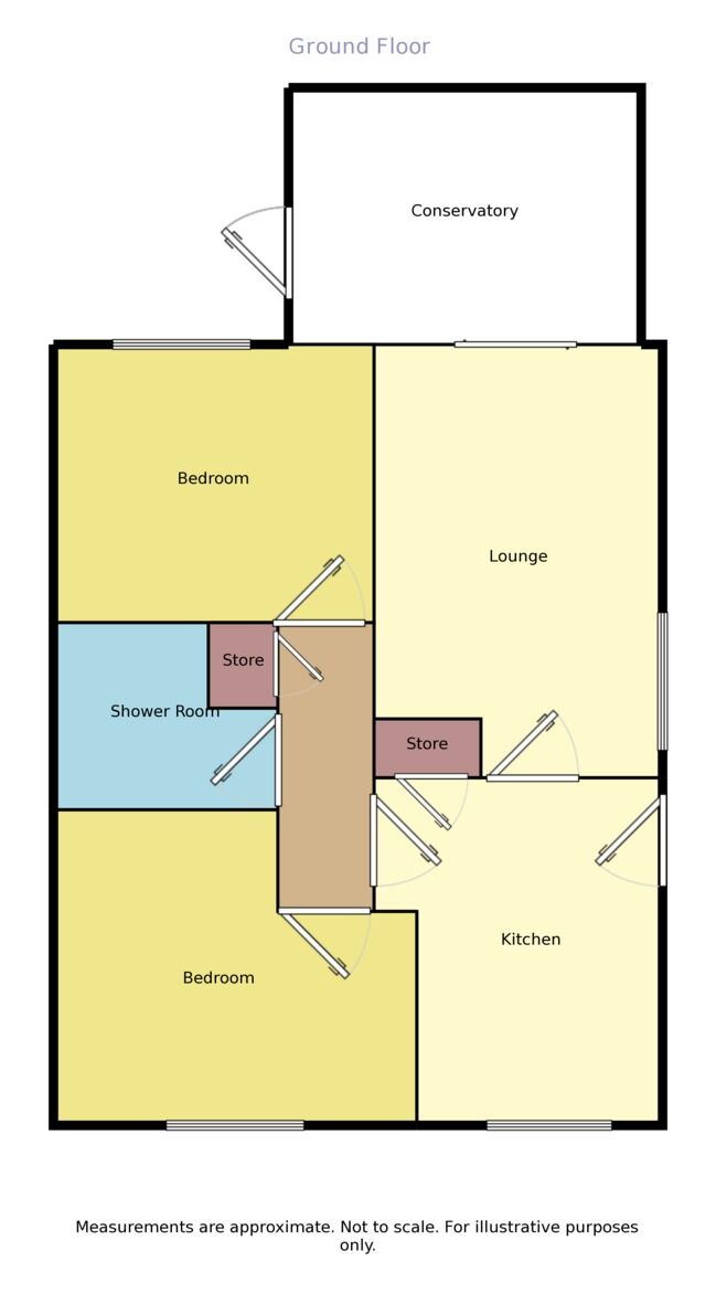 Floorplan of 2 bedroom Semi Detached Bungalow to rent, Knife And Steel Court, Horsley Woodhouse, Derbyshire, DE7