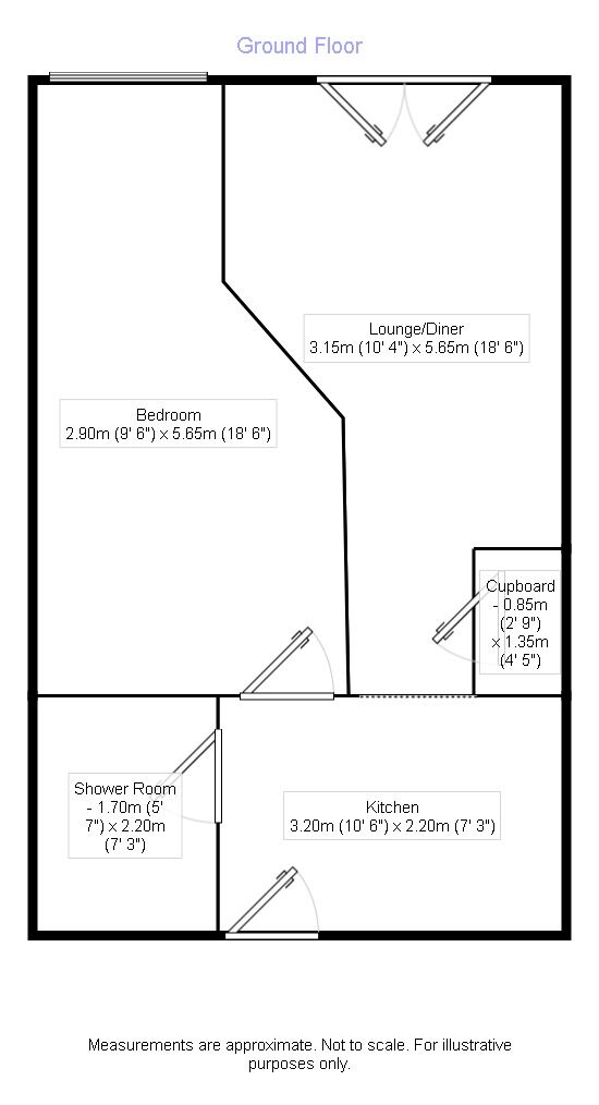 Floorplan of 1 bedroom  Flat for sale, Springwood Gardens, Derbyshire, DE56