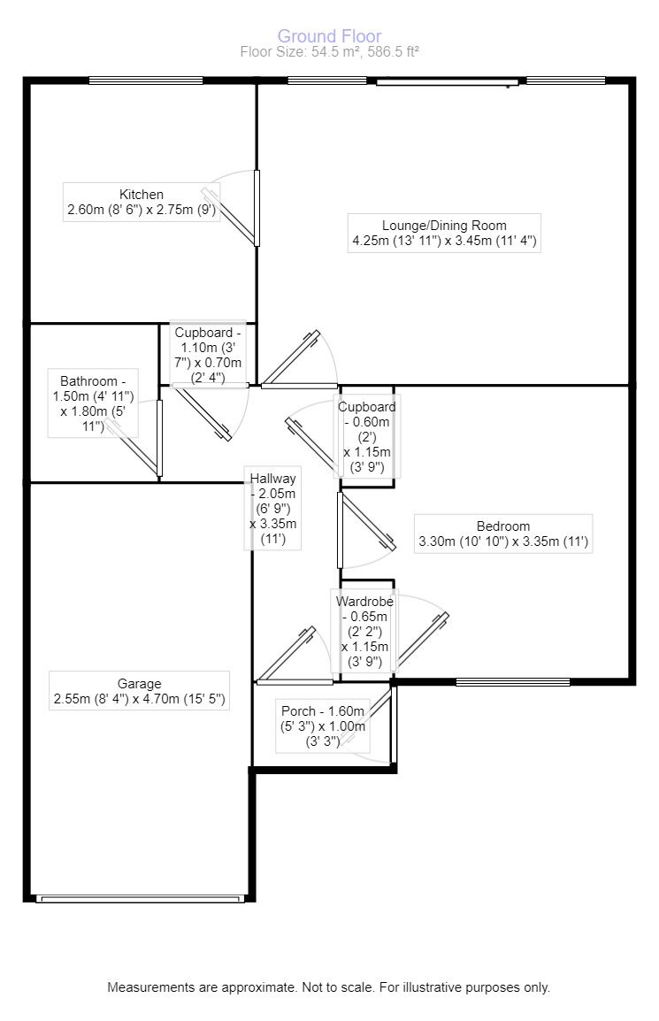 Floorplan of 1 bedroom Semi Detached Bungalow to rent, Barton Knowle, Belper, Derbyshire, DE56