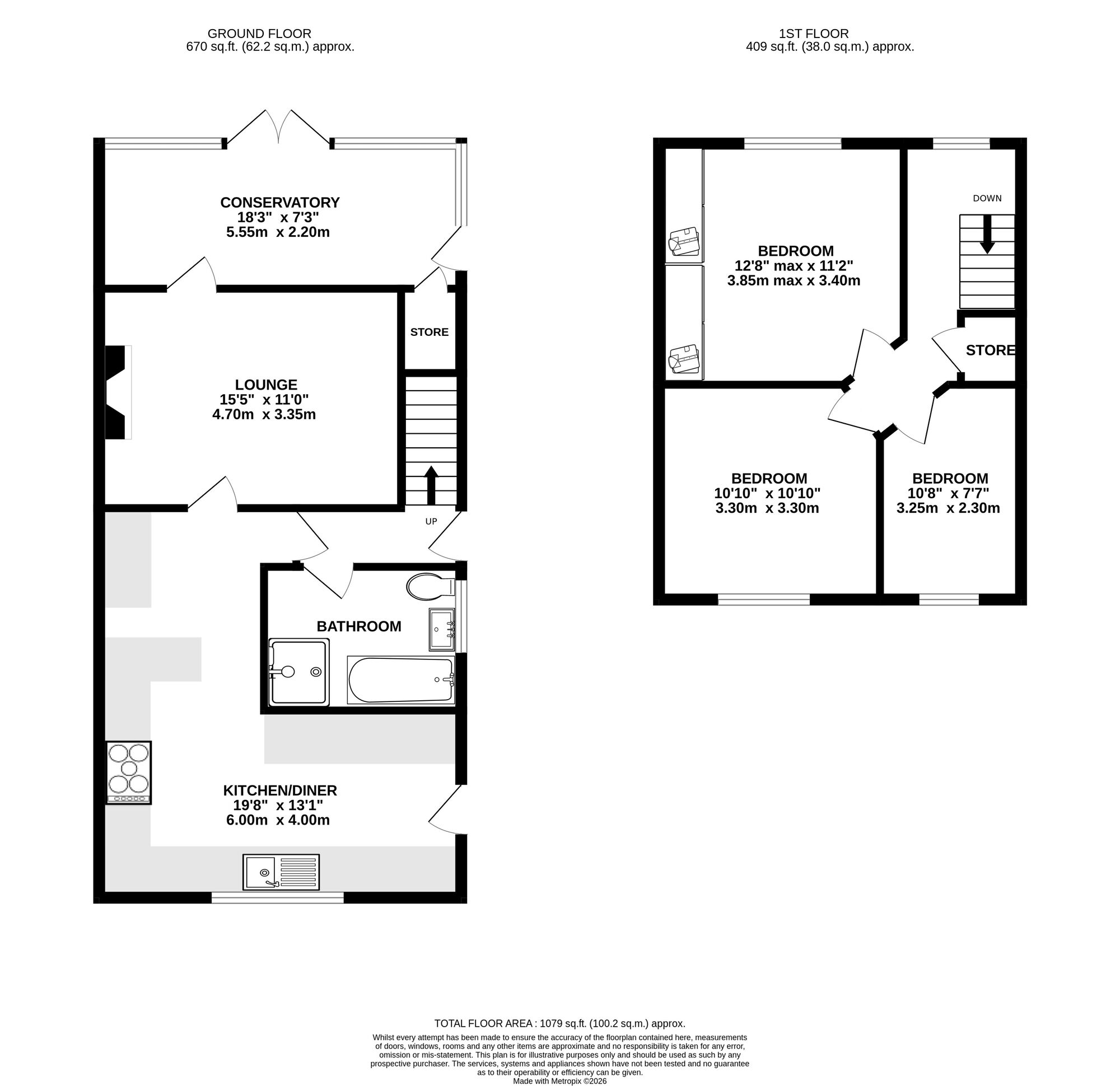 Floorplan of 3 bedroom Semi Detached House for sale, Shaws Yard, Kilburn, Derbyshire, DE56