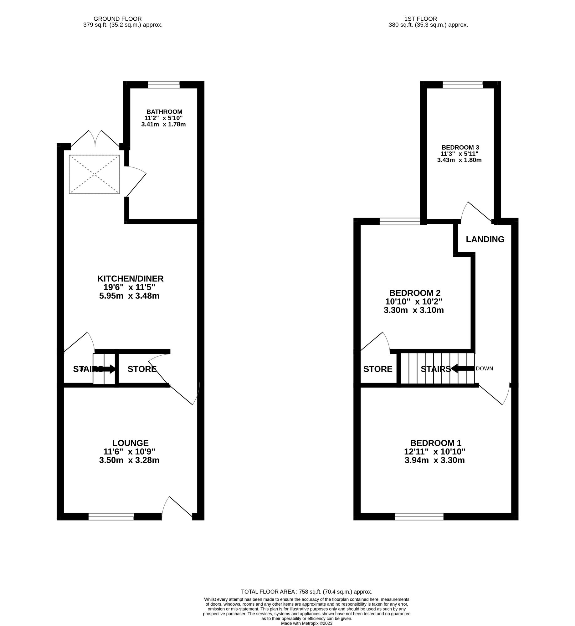 Floorplan of 3 bedroom Mid Terrace House for sale, Holbrook Road, Belper, Derbyshire, DE56