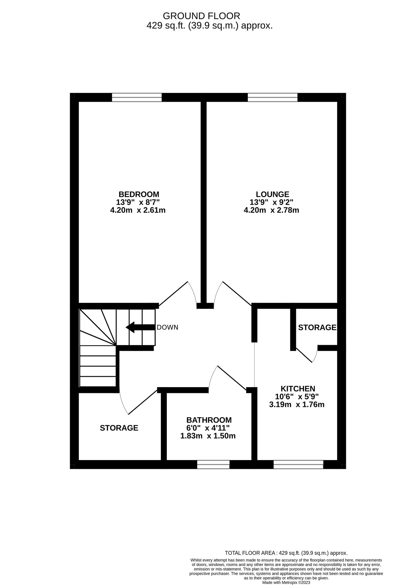 Floorplan of  Flat for sale, John O'Gaunts Way, Belper, Derbyshire, DE56