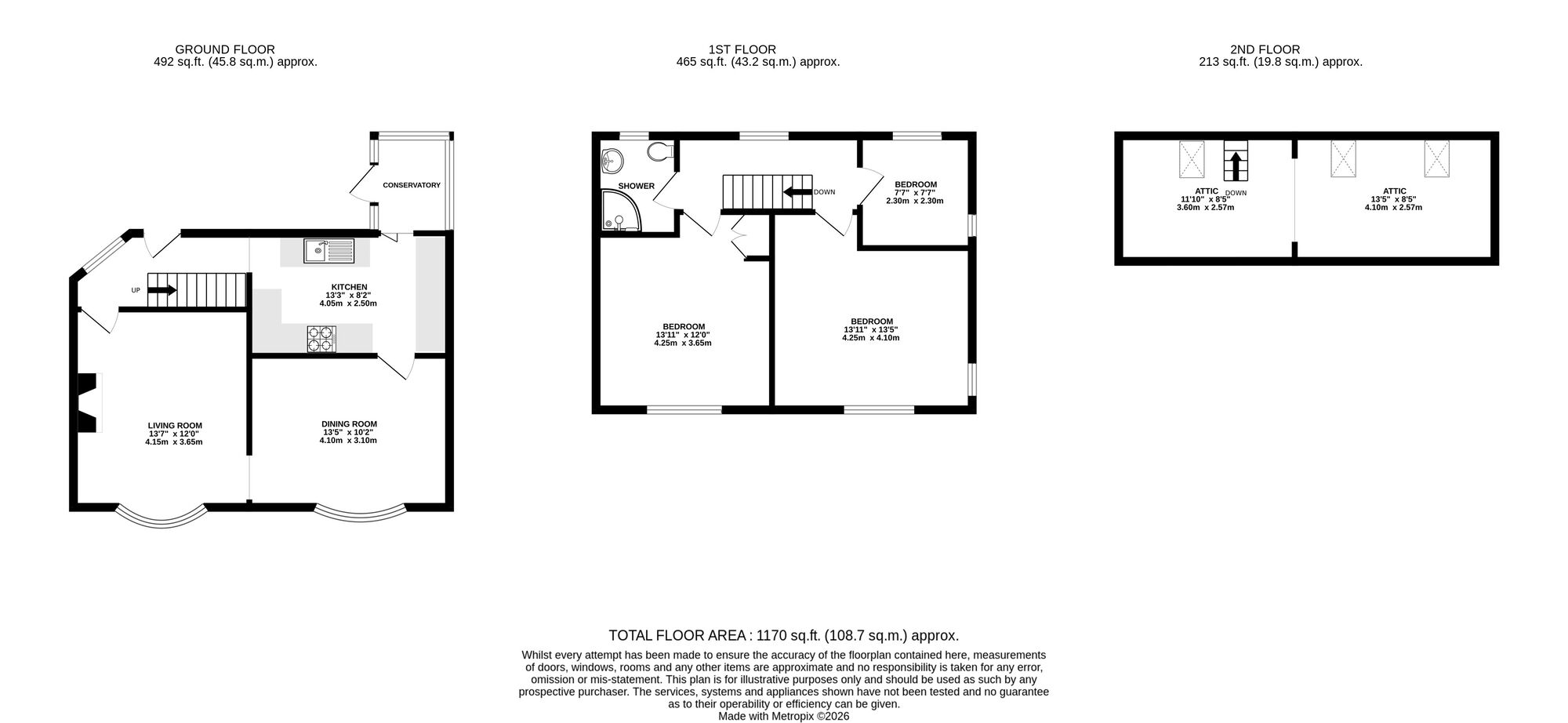 Floorplan of 3 bedroom Detached House for sale, Main Street, Horsley Woodhouse, Derbyshire, DE7