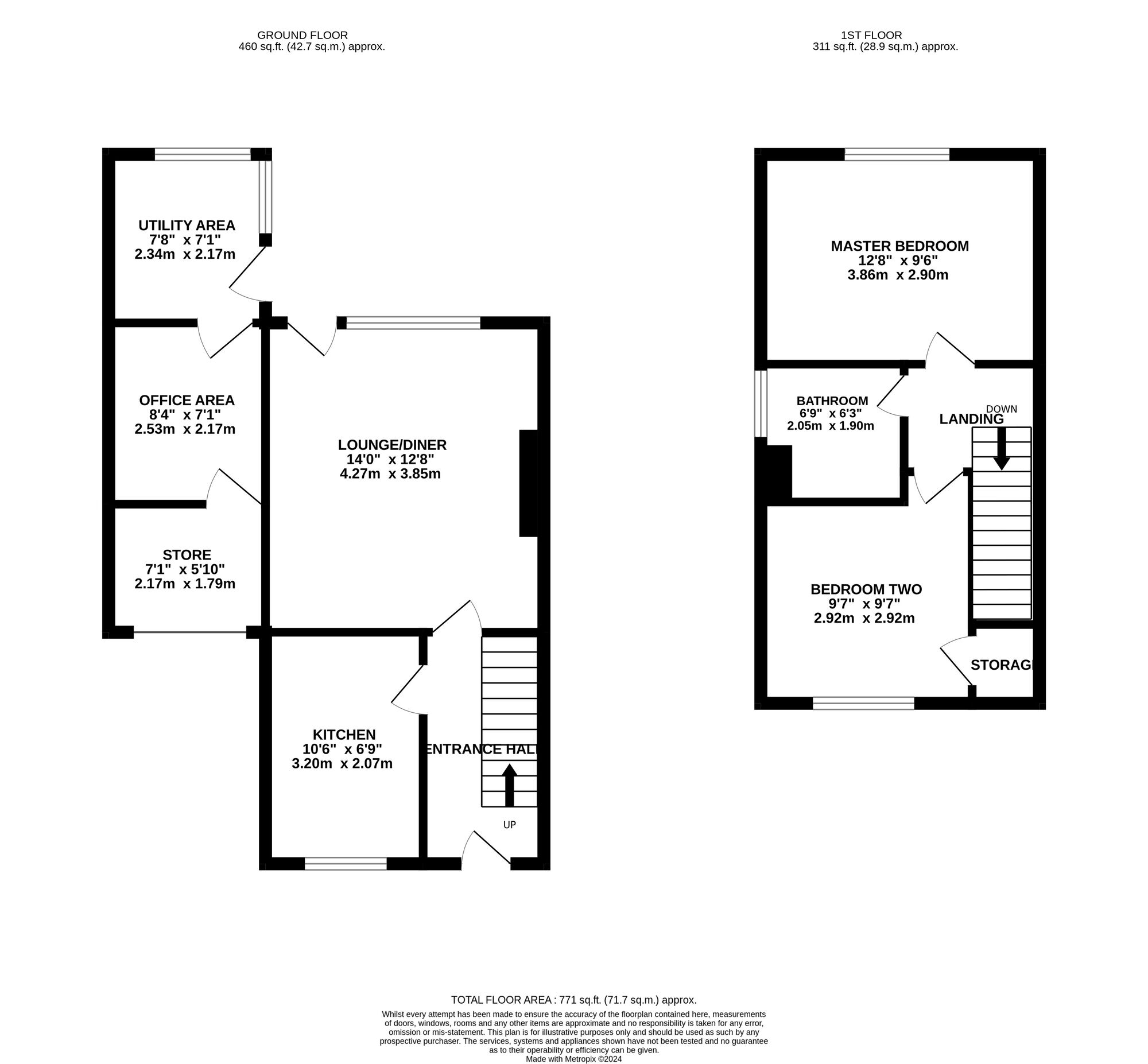 Floorplan of 2 bedroom Semi Detached House for sale, Fairview Close, Kilburn, Derbyshire, DE56