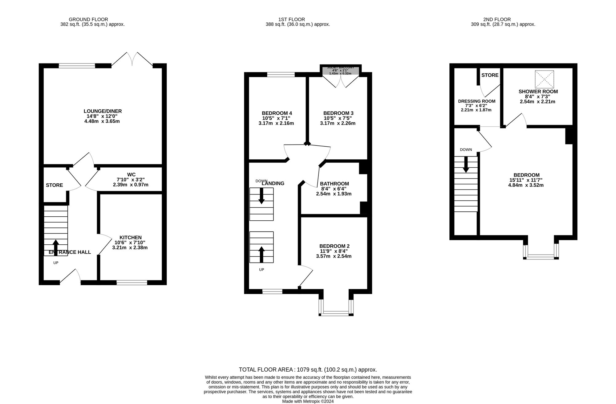 Floorplan of 4 bedroom Mid Terrace House for sale, Little Fallows, Milford, Derbyshire, DE56