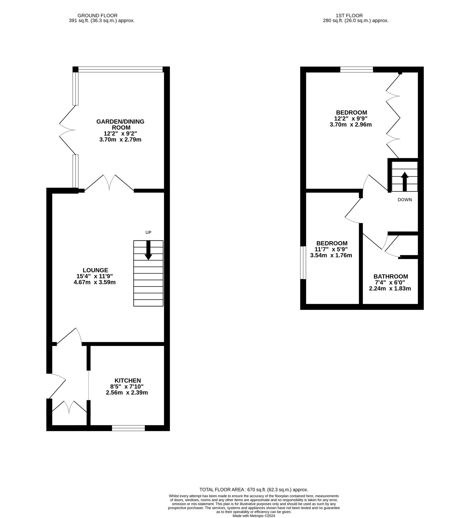 Floorplan of 2 bedroom End Terrace House for sale, Pytchley Close, Belper, Derbyshire, DE56