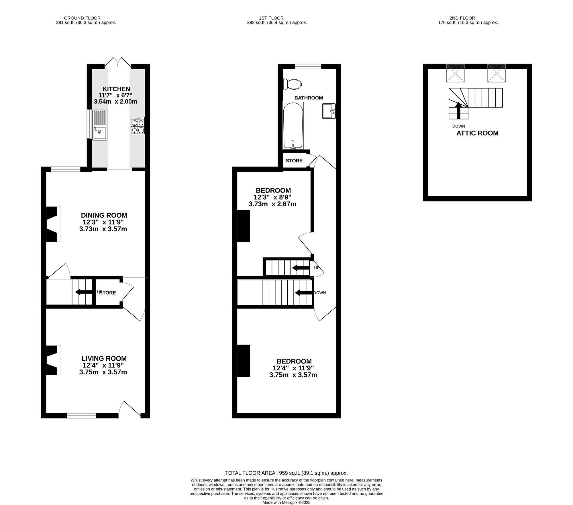 Floorplan of 2 bedroom Mid Terrace House for sale, Marsh Lane, Belper, Derbyshire, DE56