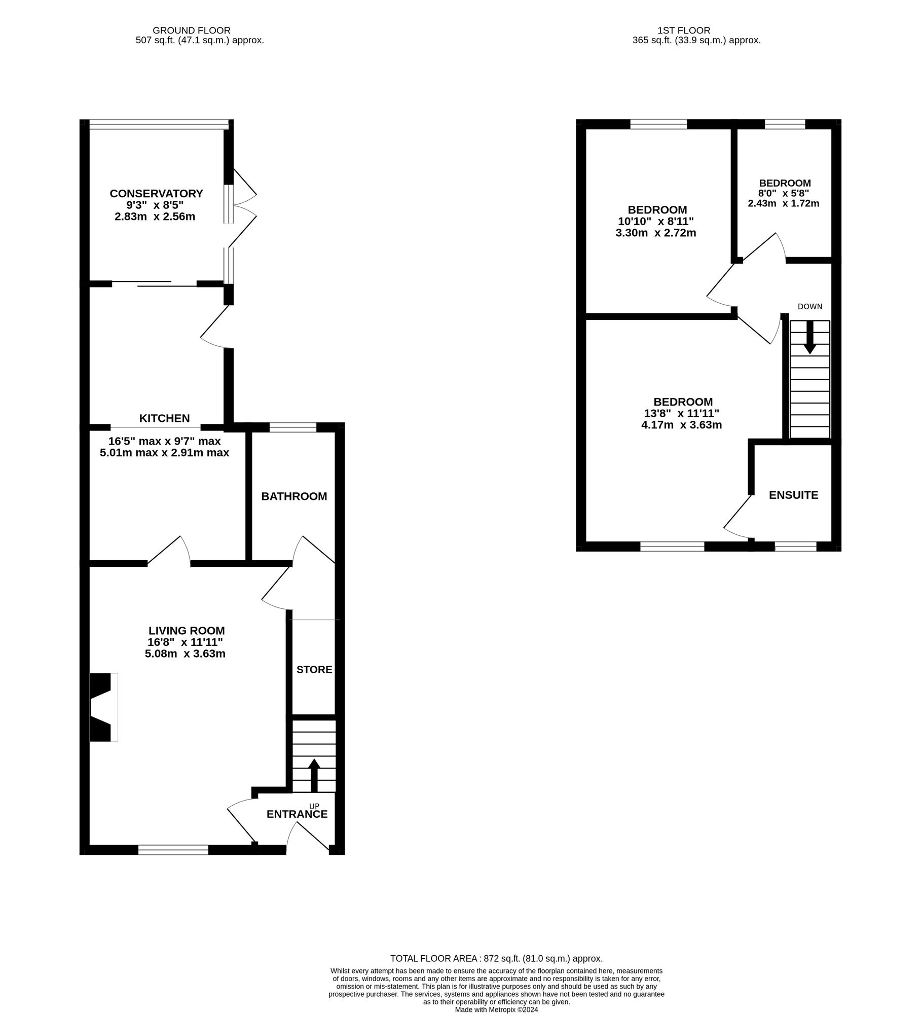 Floorplan of 3 bedroom End Terrace House for sale, Whitemoor Lane, Belper, Derbyshire, DE56