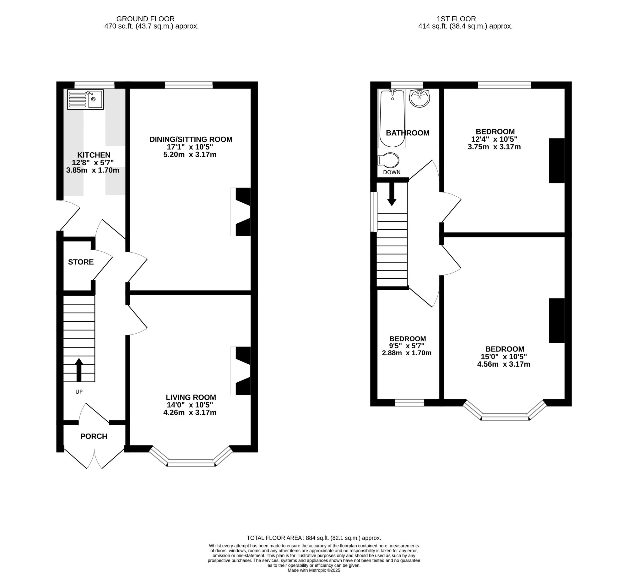 Floorplan of 3 bedroom Semi Detached House for sale, The Fleet, Belper, Derbyshire, DE56