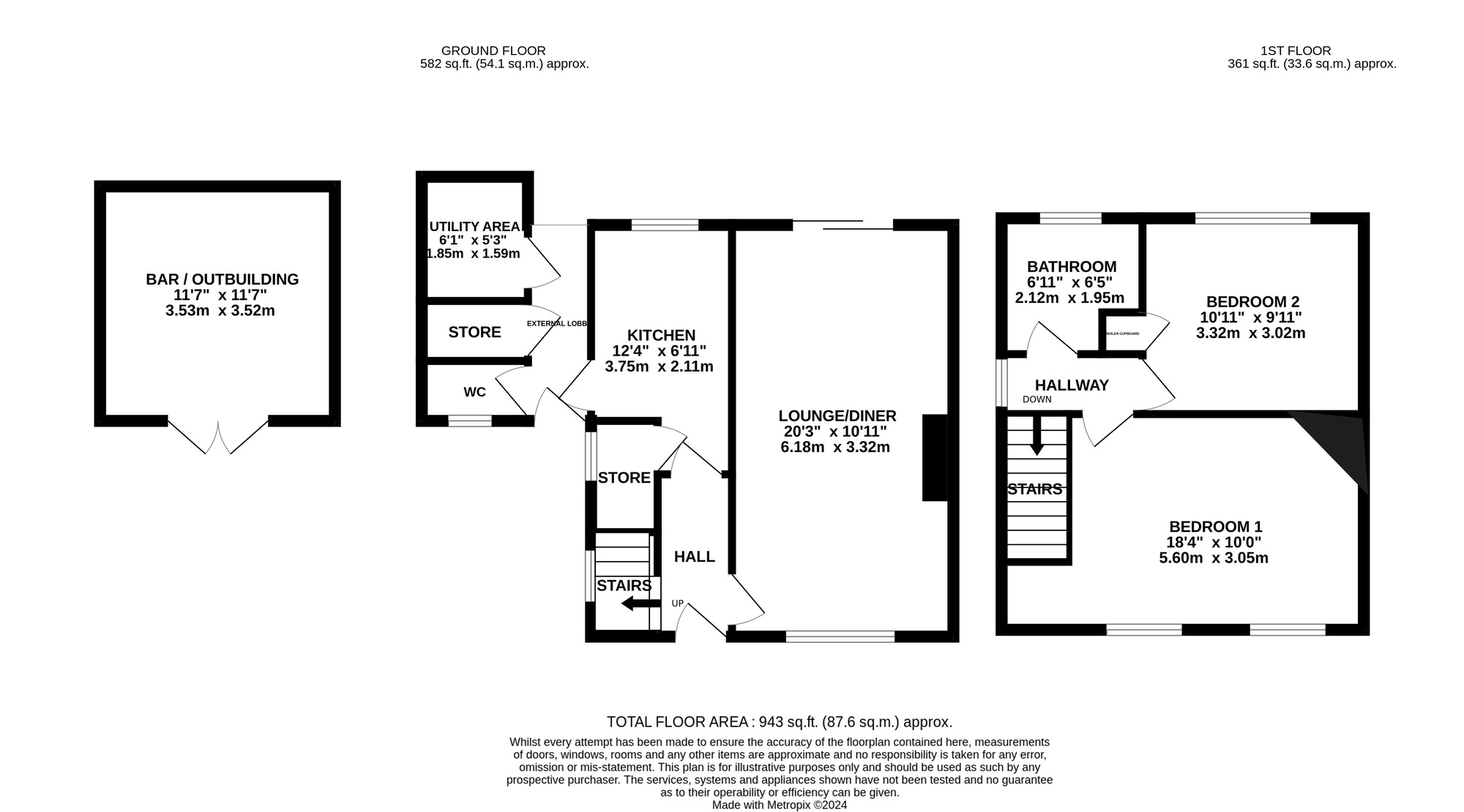 Floorplan of 2 bedroom Semi Detached House for sale, Kingsway Crescent, Kilburn, Derbyshire, DE56