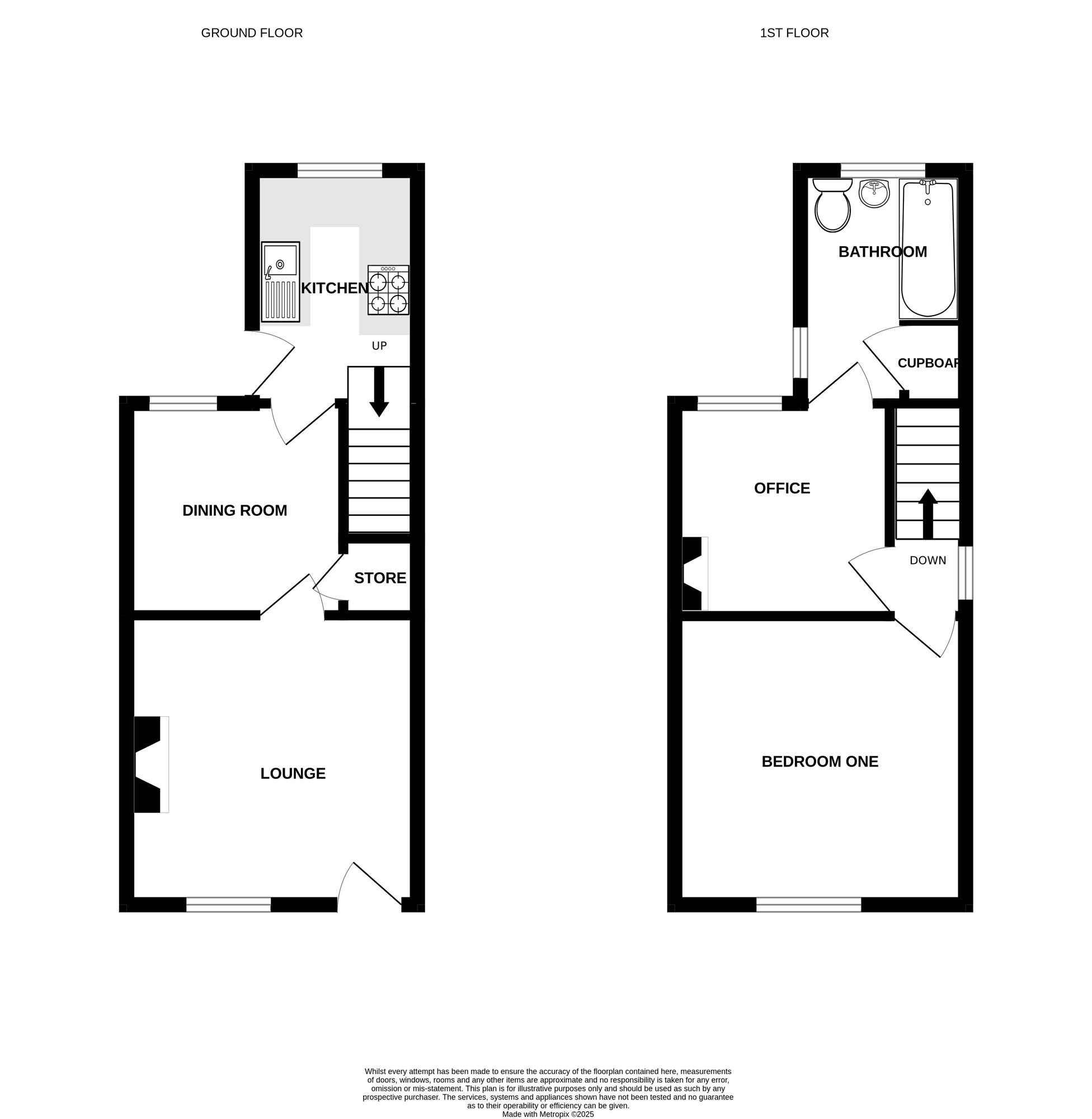 Floorplan of 1 bedroom Mid Terrace House for sale, Hillside Rise, Belper, Derbyshire, DE56