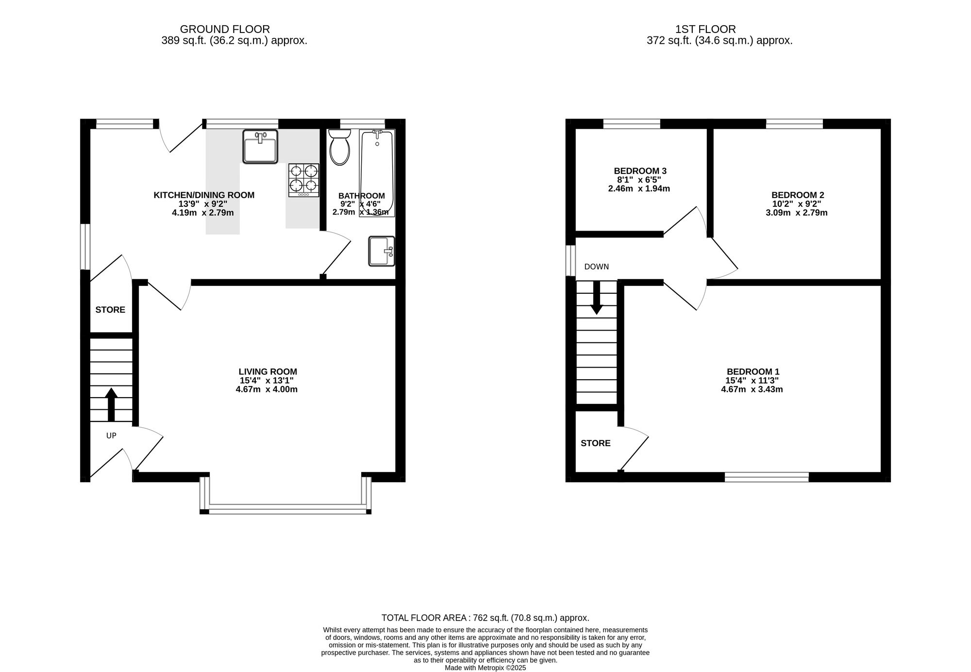 Floorplan of 3 bedroom Semi Detached House for sale, Birch Avenue, Ambergate, Derbyshire, DE56
