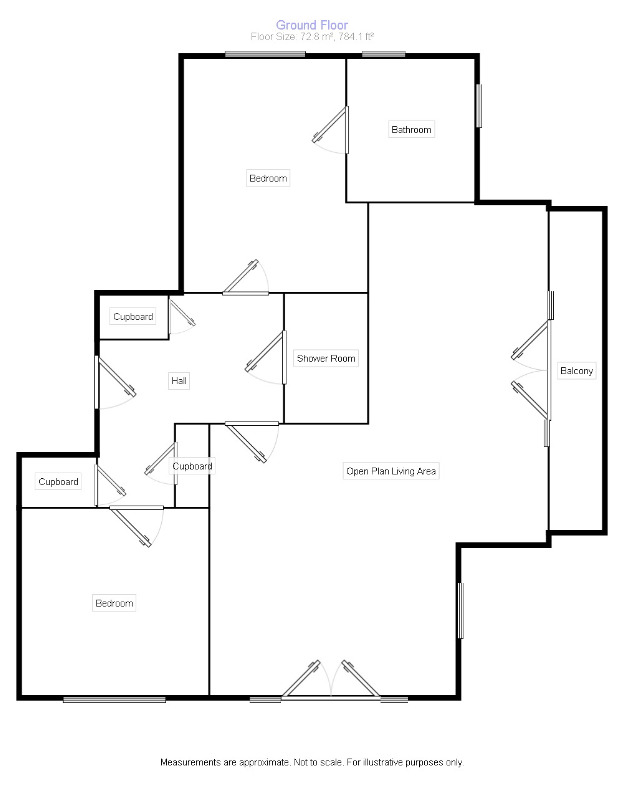Floorplan of 2 bedroom  Flat for sale, Leighton Way, Belper, Derbyshire, DE56