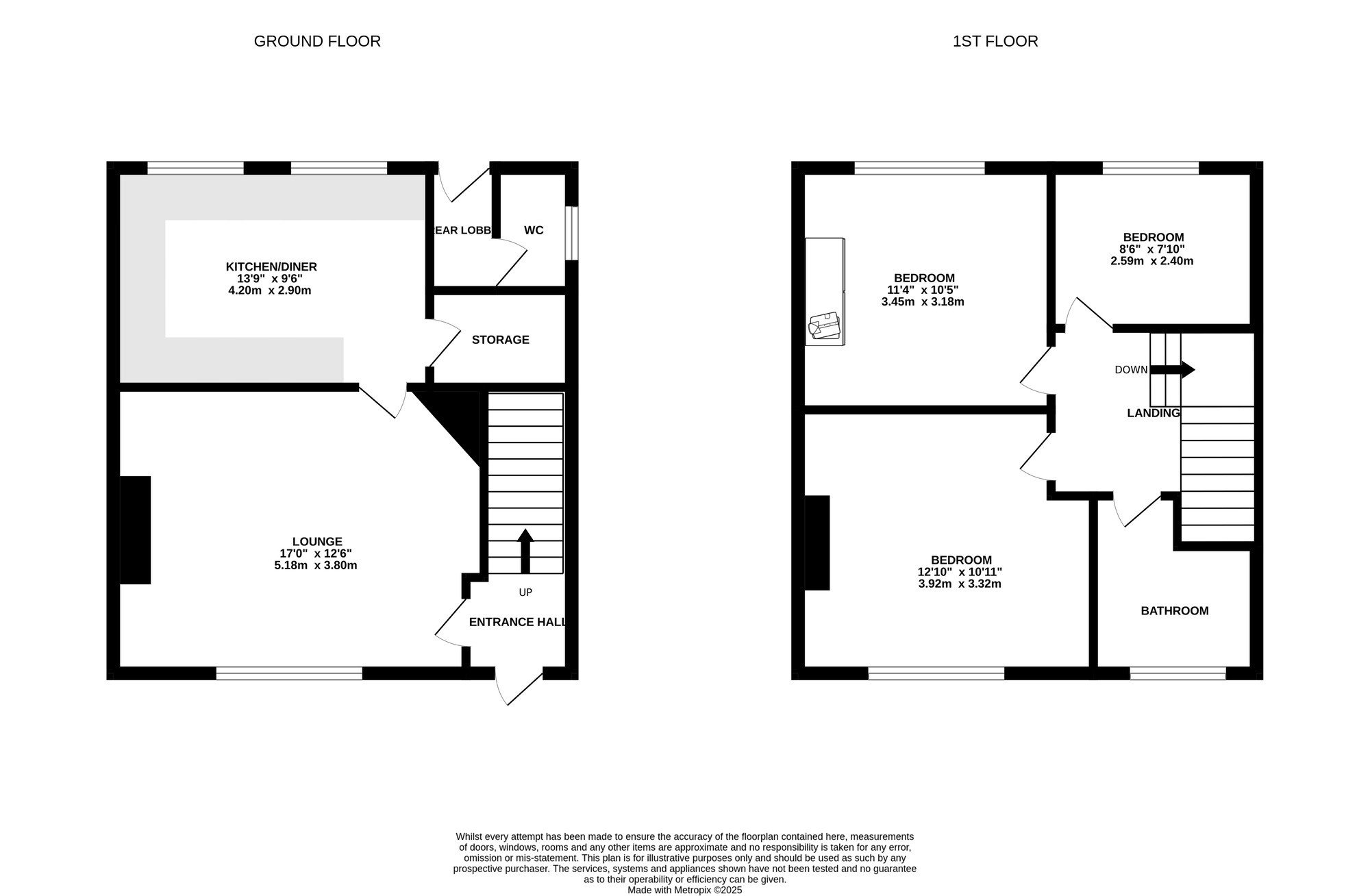 Floorplan of 3 bedroom Semi Detached House for sale, Stanley Avenue, Ripley, Derbyshire, DE5