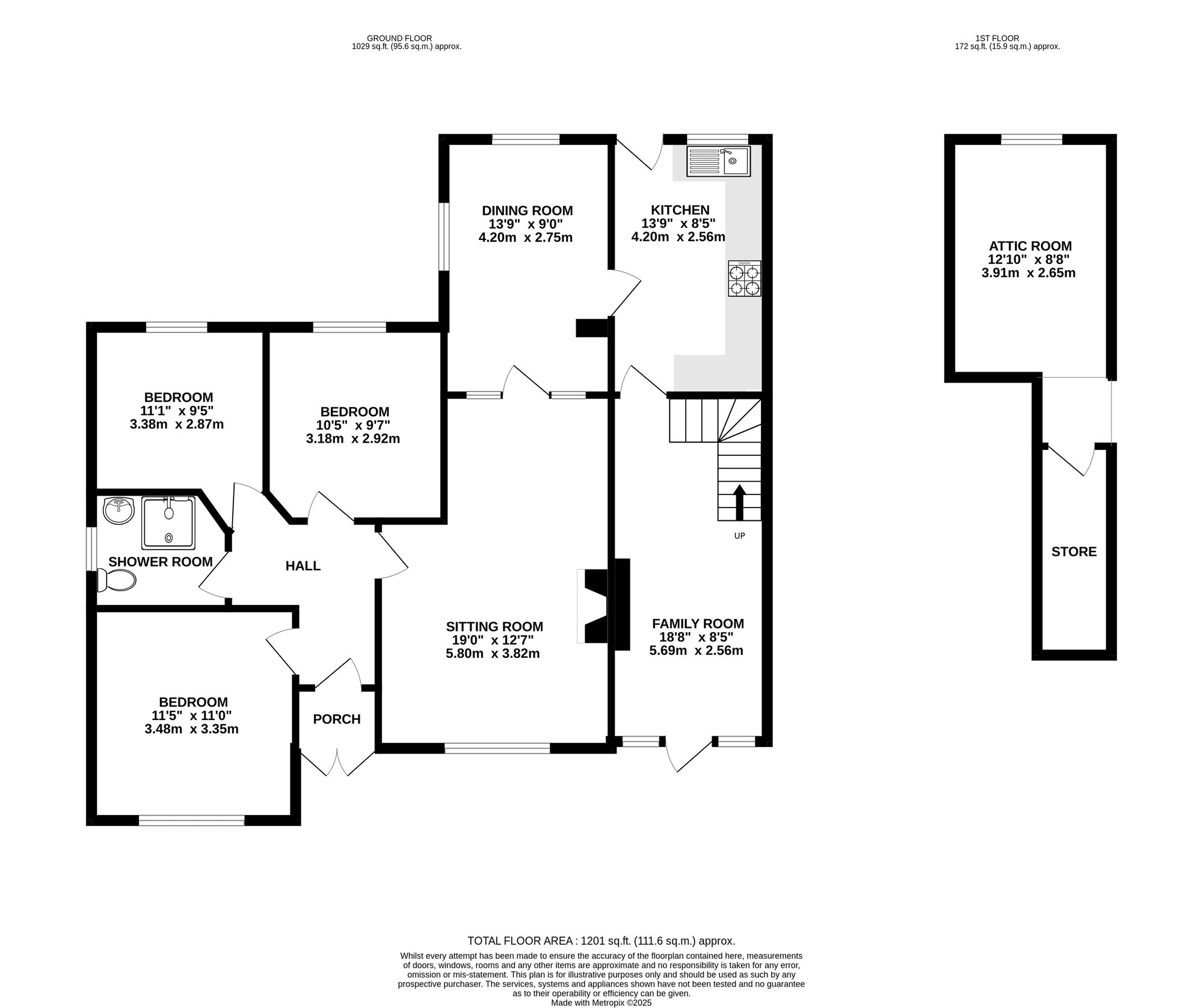 Floorplan of 3 bedroom Detached Bungalow for sale, Old Road, Heage, Derbyshire, DE56
