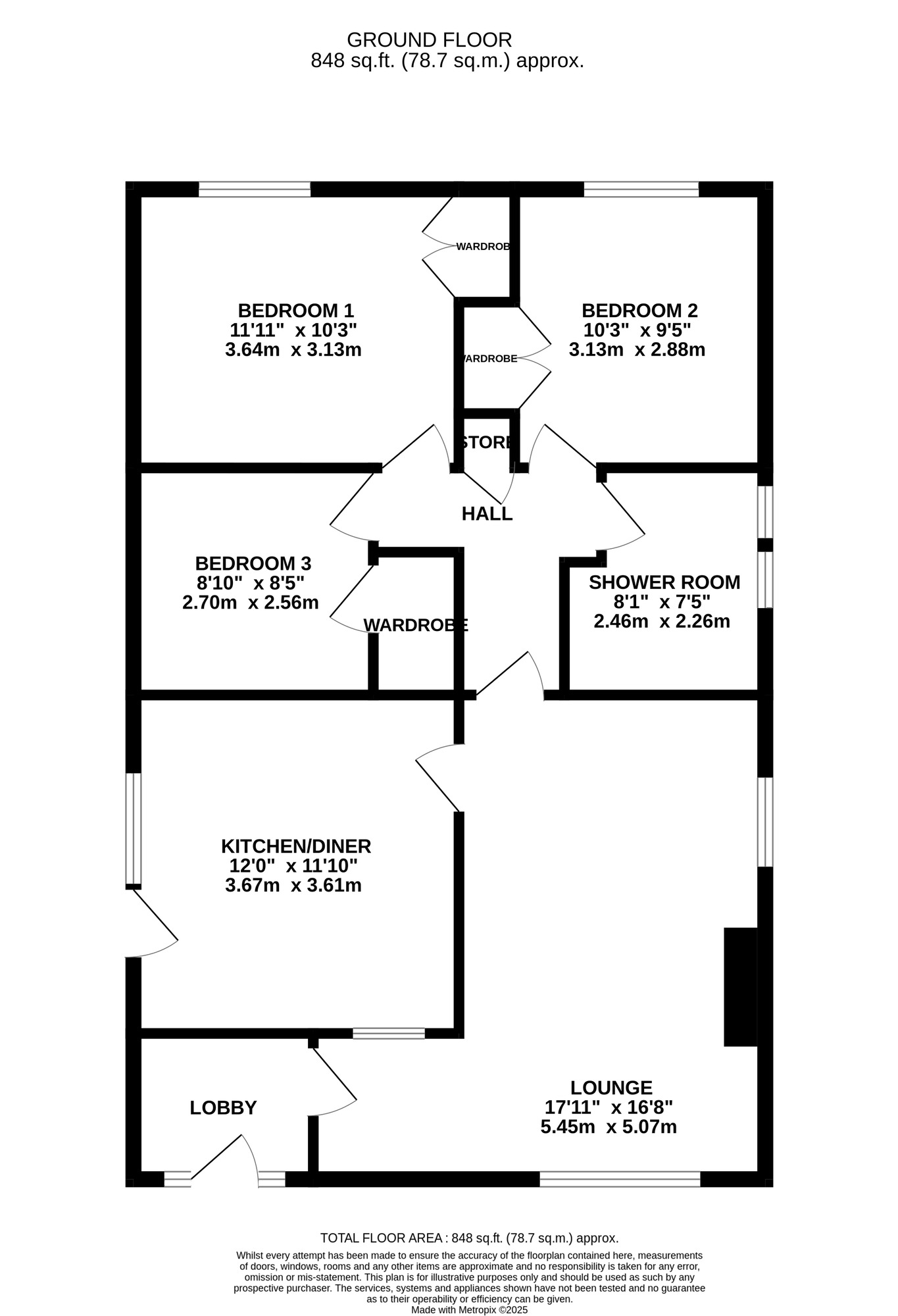 Floorplan of 3 bedroom Detached Bungalow for sale, Mount Pleasant Drive, Heage, Derbyshire, DE56