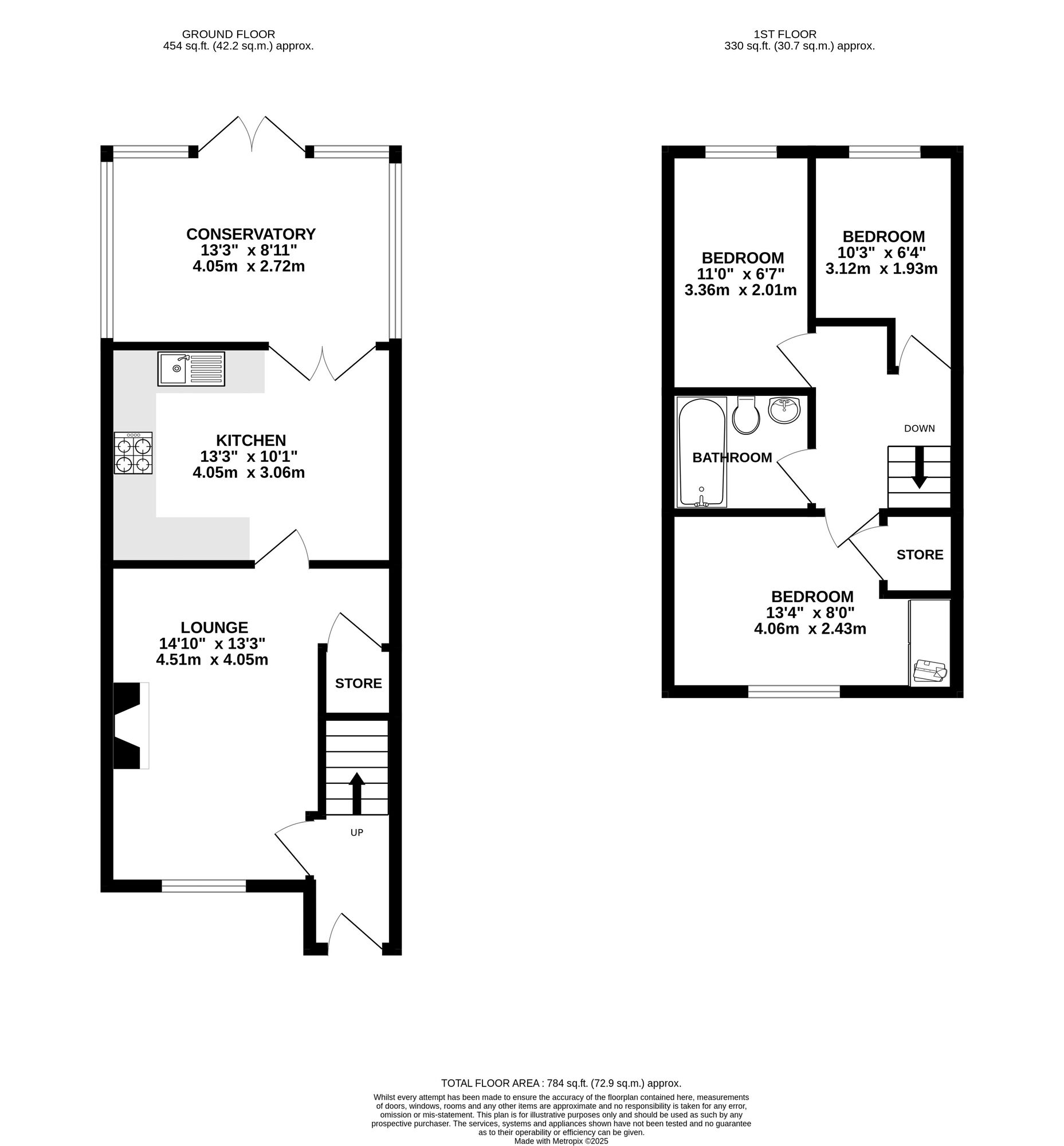 Floorplan of 3 bedroom Detached House for sale, Fairfield Road, Horsley Woodhouse, Derbyshire, DE7
