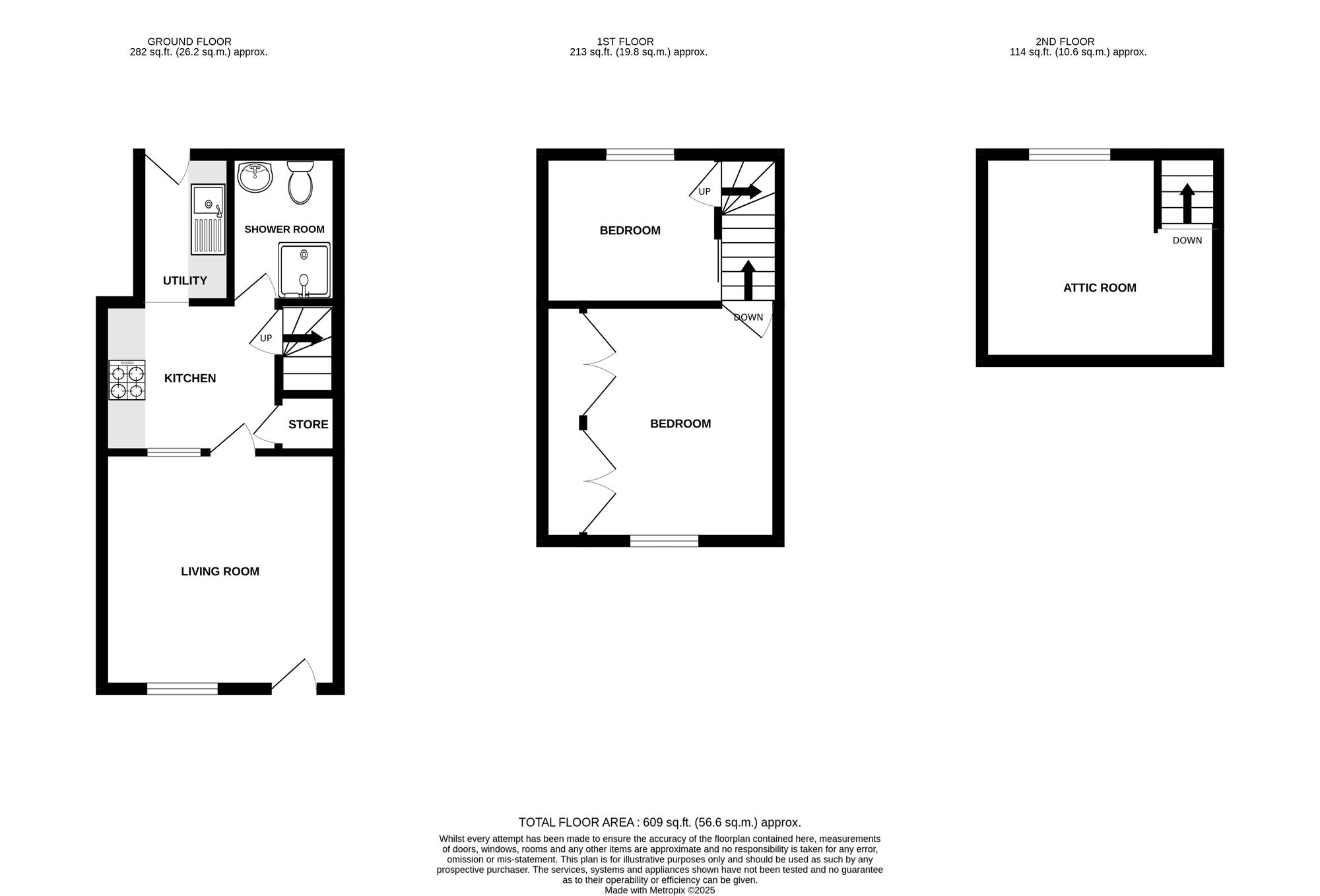 Floorplan of 2 bedroom Mid Terrace House for sale, Mill Lane, Belper, Derbyshire, DE56