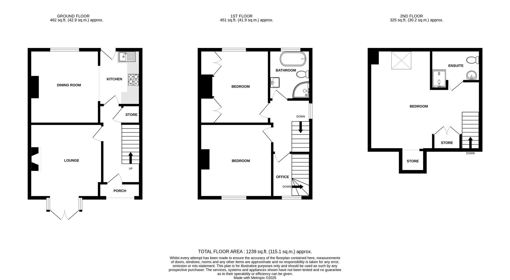 Floorplan of 3 bedroom Semi Detached House for sale, Field Lane, Belper, Derbyshire, DE56
