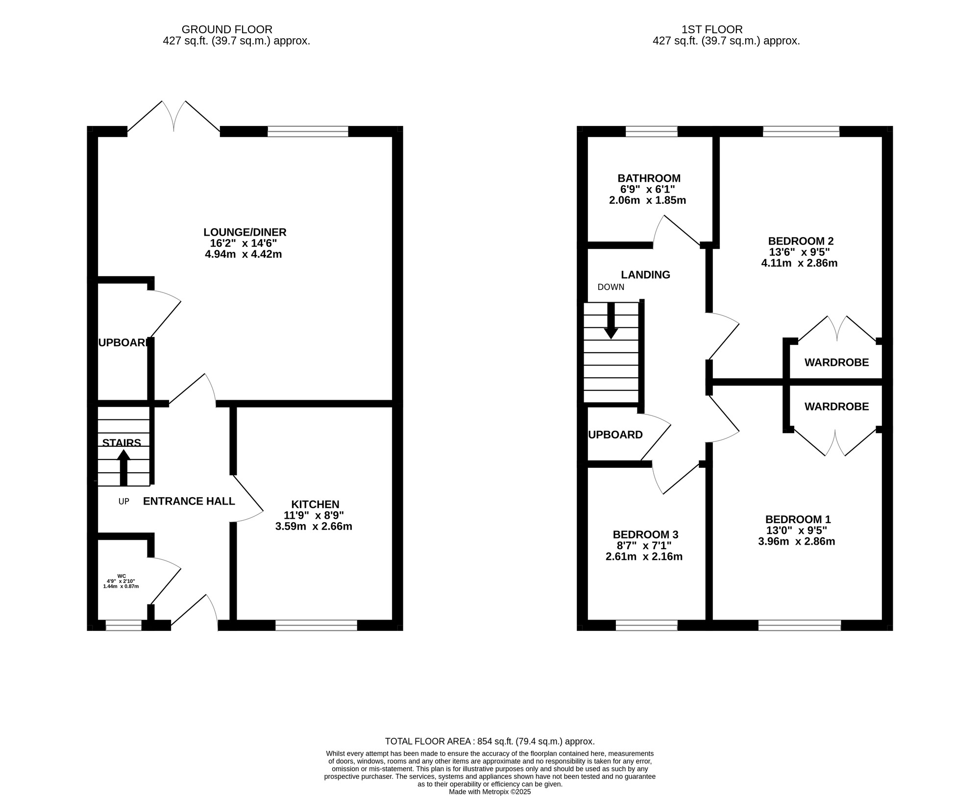 Floorplan of 3 bedroom Mid Terrace House for sale, Morledge, Matlock, Derbyshire, DE4